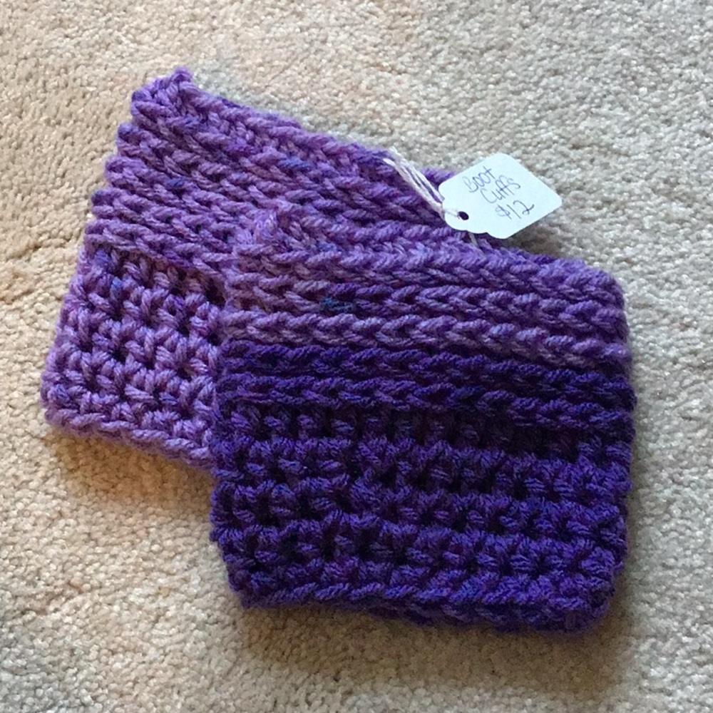 Boot Cuffs Crochet Purple